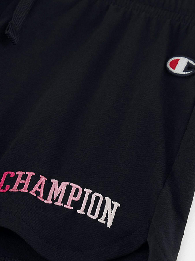 Short logo dégradé rose court noir fille - Champion