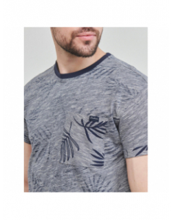 T-shirt manches courtes niki imprimé bleu homme - Deeluxe