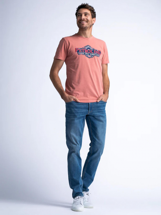 T-shirt ss classic imprimé rose homme - Petrol Industries