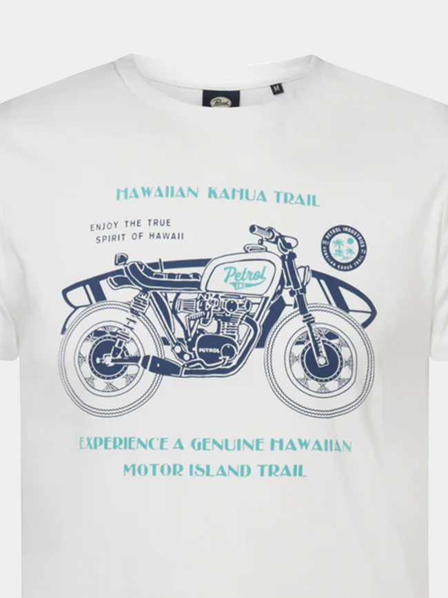 T-shirt motor imprimé blanc homme - Petrol Industries