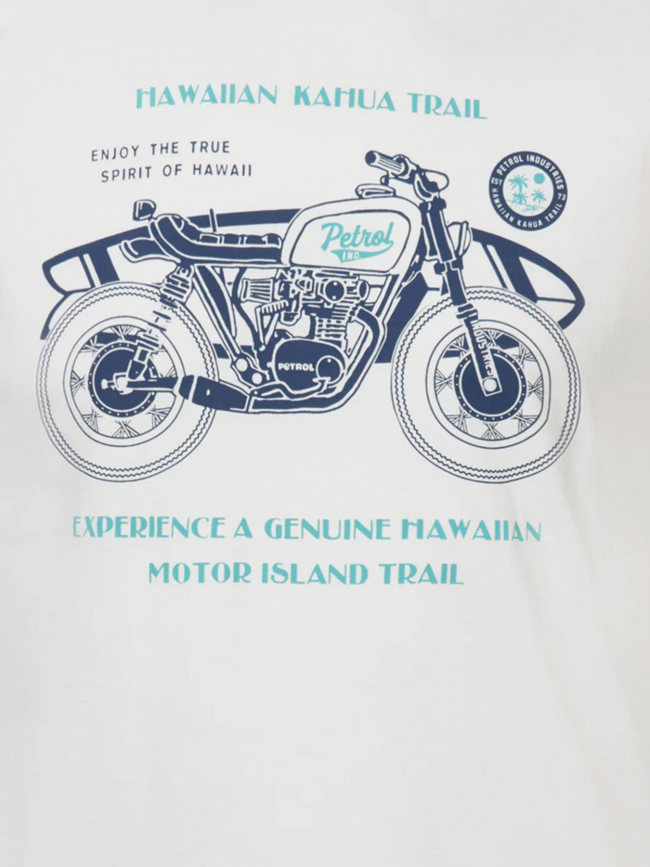 T-shirt motor imprimé blanc homme - Petrol Industries