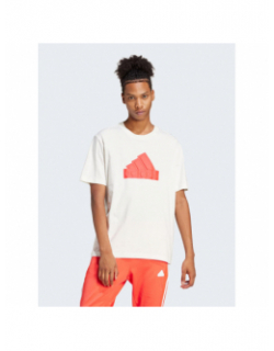 T-shirt fi bos regular logo blanc rouge homme - Adidas