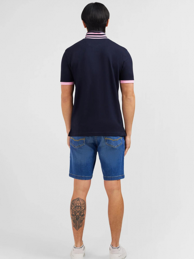 Polo manches courtes contraste bleu marine homme - Eden Park