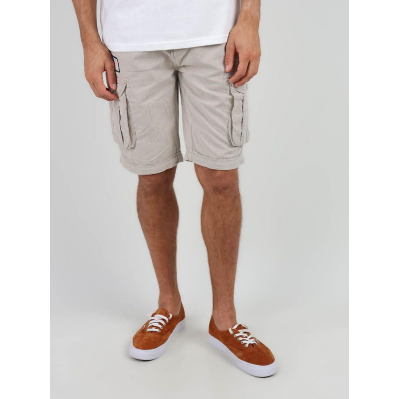 Bermuda rayé ceinture integrée beige homme - Oxbow