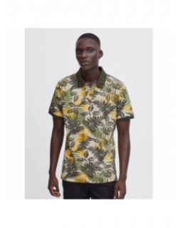 Polo manches courtes imprimé floral vert homme - Blend