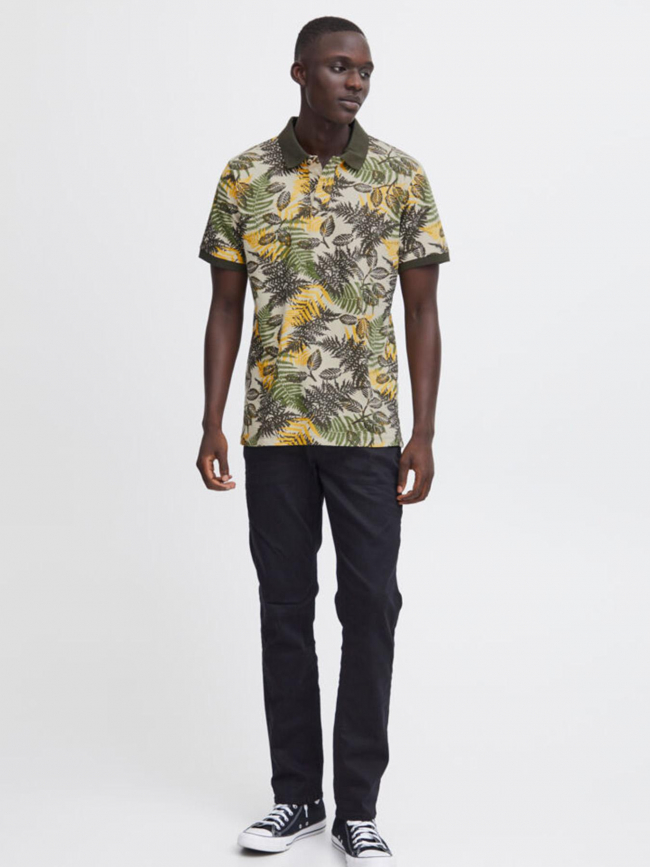 Polo manches courtes imprimé floral vert homme - Blend