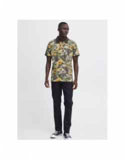 Polo manches courtes imprimé floral vert homme - Blend