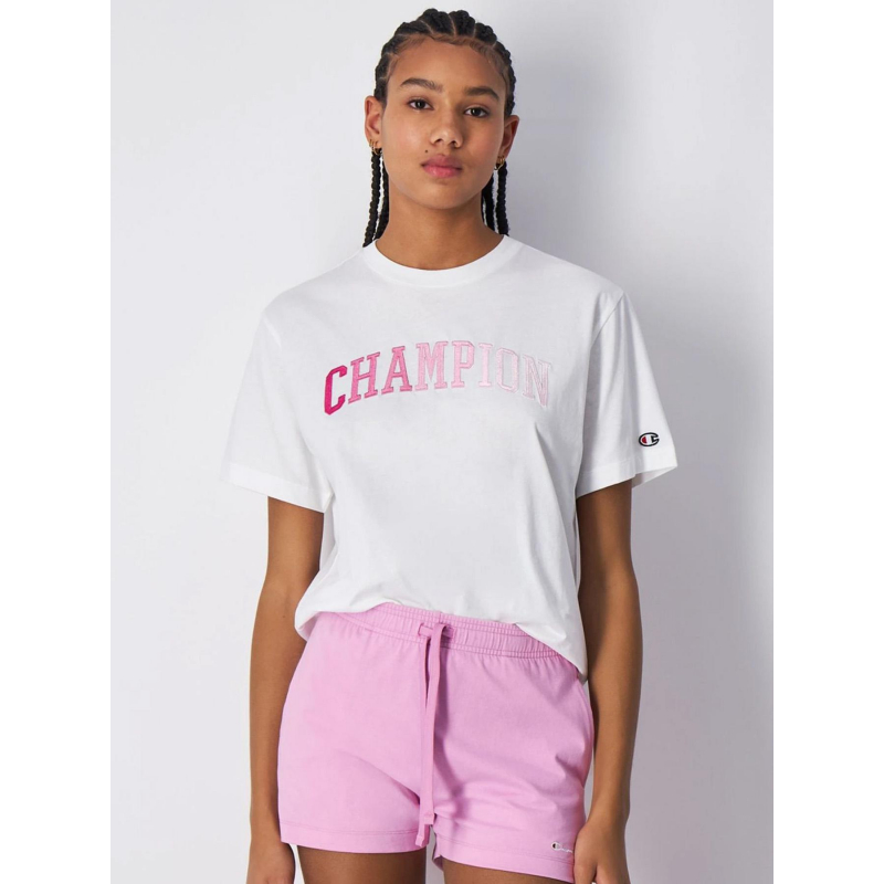 T-shirt crewneck logo dégradé blanc femme - Champion