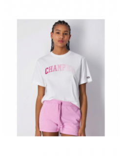 T-shirt crewneck logo dégradé blanc femme - Champion