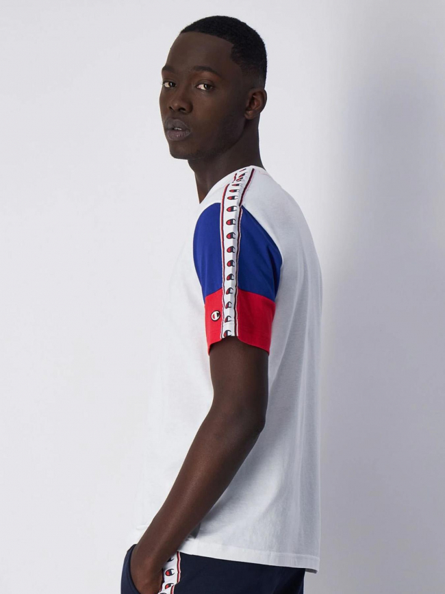 T-shirt crewneck logo tricolore blanc homme - Champion