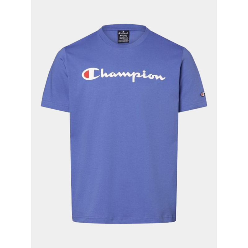 T-shirt crewneck uni logo bleu homme - Champion