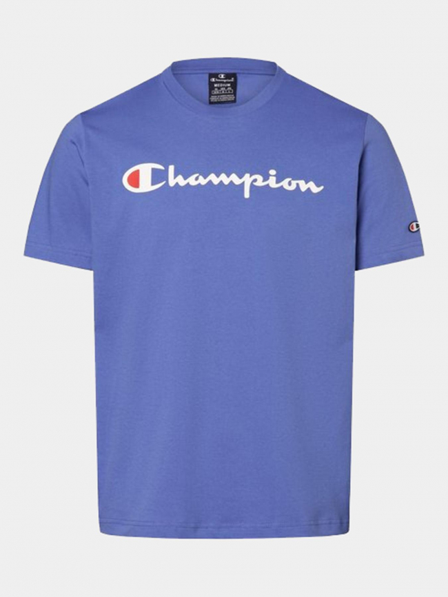 T-shirt crewneck uni logo bleu homme - Champion