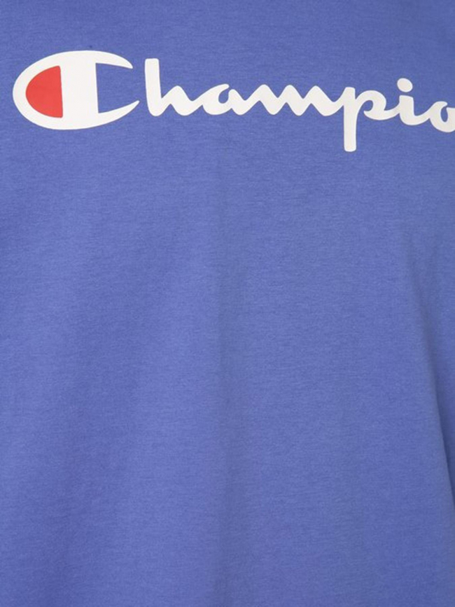 T-shirt crewneck uni logo bleu homme - Champion