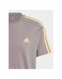 T-shirt 3 stripes marron doré homme - Adidas