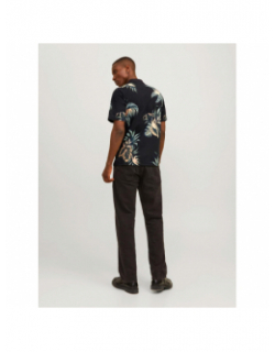 Polo manches courtes floral noir homme - Jack & Jones