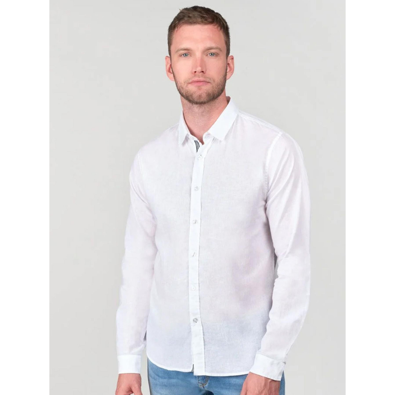 Chemise en lin rodes blanc homme - Le Temps Des Cerises