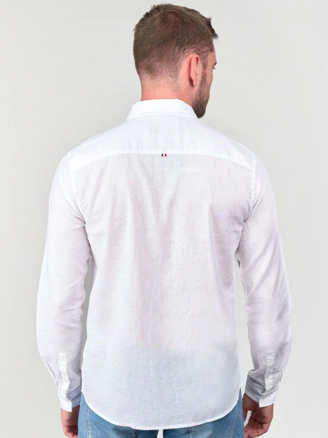 Chemise en lin rodes blanc homme - Le Temps Des Cerises