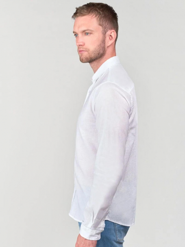 Chemise en lin rodes blanc homme - Le Temps Des Cerises