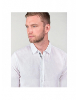 Chemise en lin rodes blanc homme - Le Temps Des Cerises