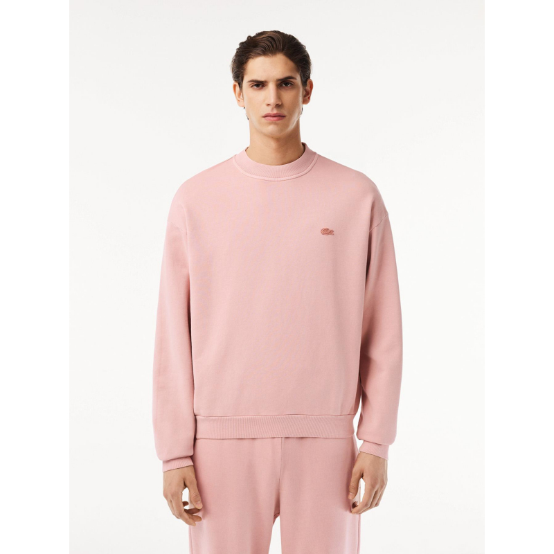 Sweatshirt effet vieillit rose homme - Lacoste