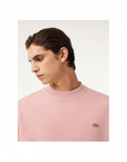 Sweatshirt effet vieillit rose homme - Lacoste