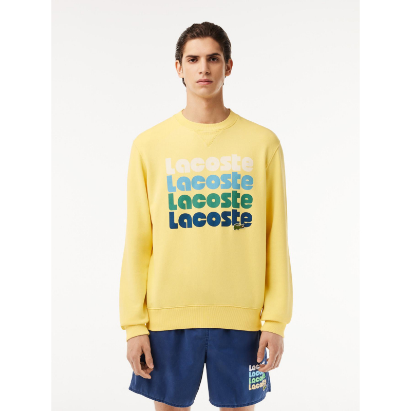 Sweat imprimé logo jaune homme - Lacoste