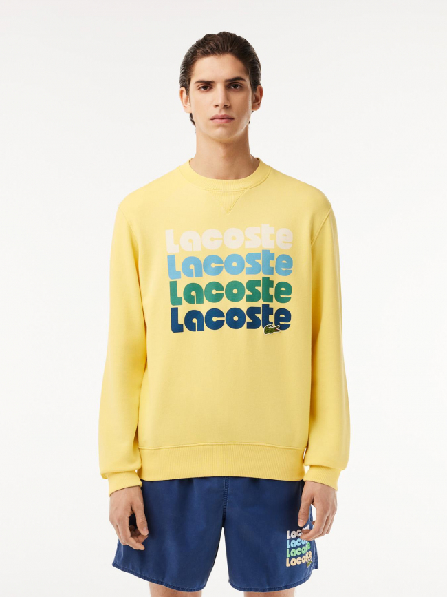 Sweat imprimé logo jaune homme - Lacoste