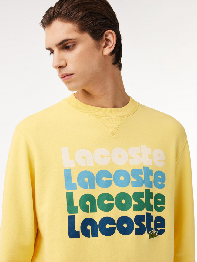 Sweat imprimé logo jaune homme - Lacoste