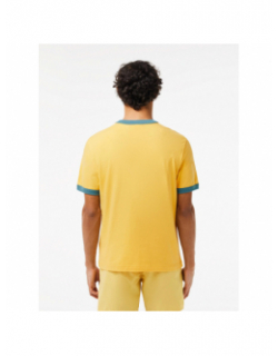 T-shirt imprimé logo vert jaune homme - Lacoste