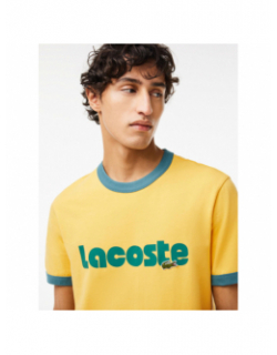 T-shirt imprimé logo vert jaune homme - Lacoste