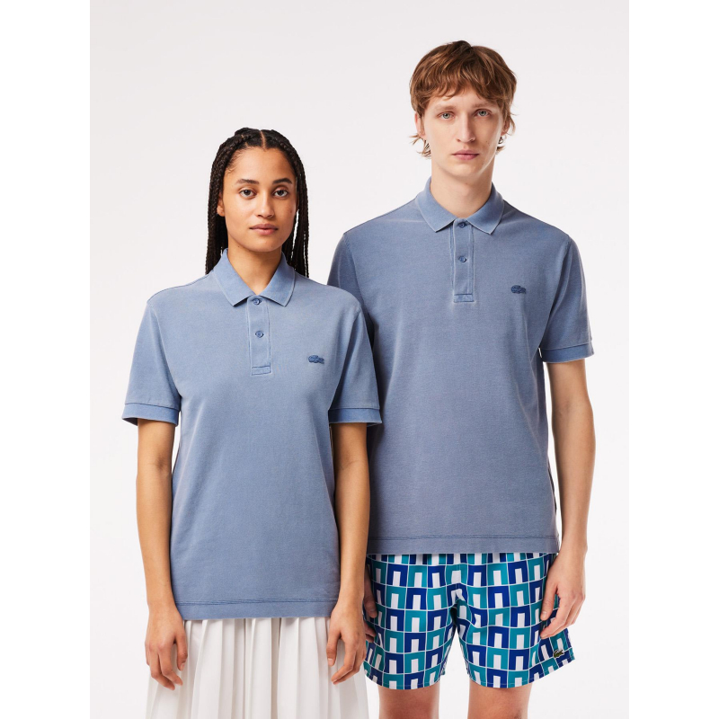 Polo col bord cotes ma bleu vieillit homme - Lacoste