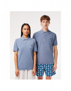 Polo col bord cotes ma bleu vieillit homme - Lacoste