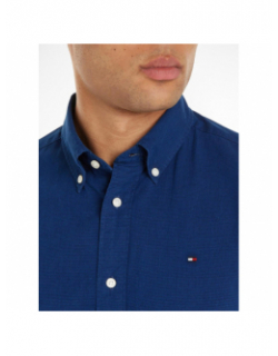 Chemise manches courtes fake solid bleu homme - Tommy Hilfiger