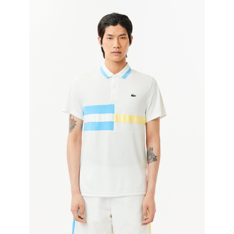 Polo bonnie bandes blanc homme - Lacoste