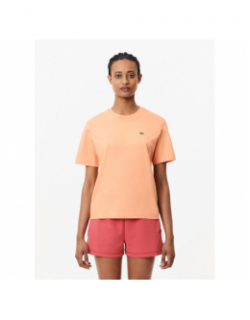 T-shirt uni logo orange femme - Lacoste