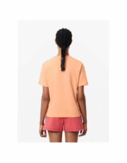 T-shirt uni logo orange femme - Lacoste