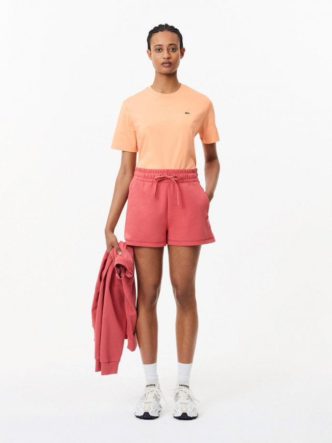 T-shirt uni logo orange femme - Lacoste