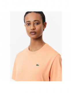 T-shirt uni logo orange femme - Lacoste