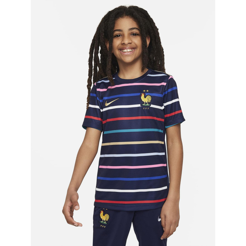 Maillot football avant match France bleu marine enfant - Nike