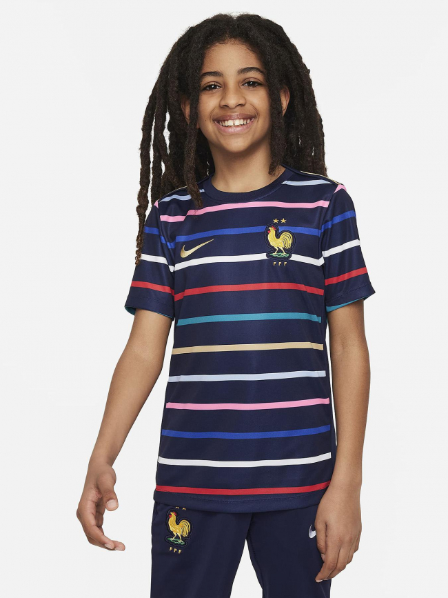 Maillot football avant match France bleu marine enfant - Nike