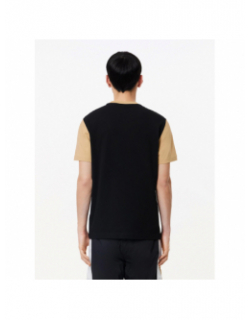 T-shirt uni col beige noir homme - Lacoste