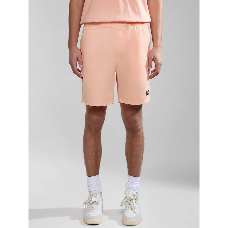 Short boyd taille élastique rose saumon homme - Napapijri