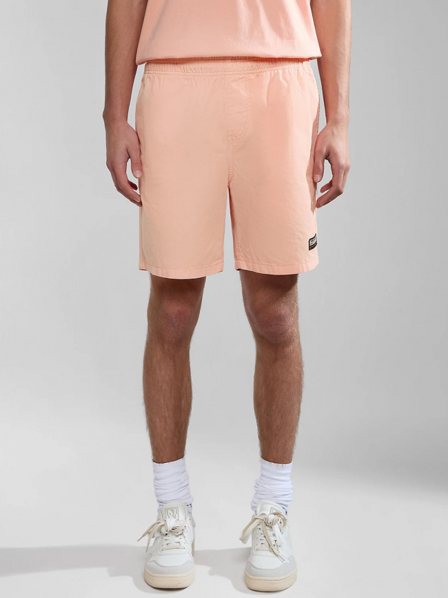 Short boyd taille élastique rose saumon homme - Napapijri