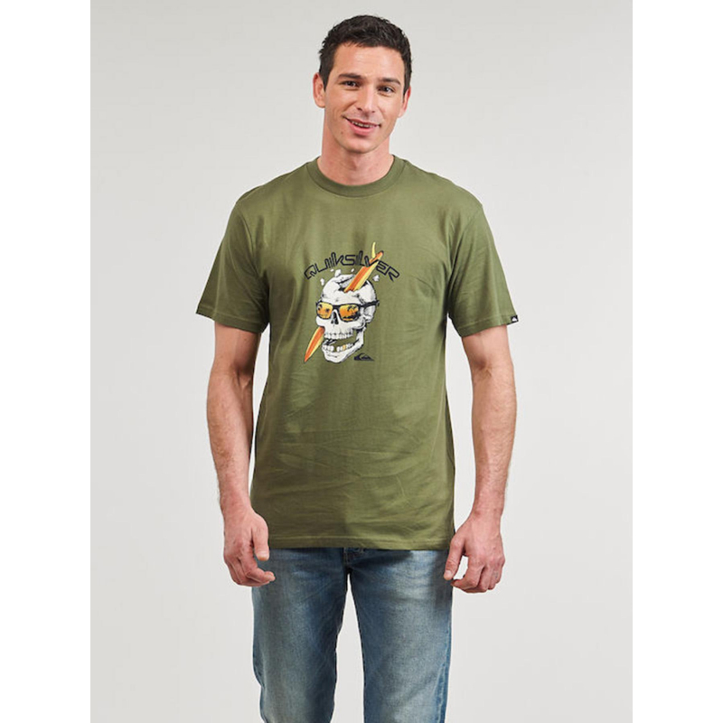 T-shirt one last surf kaki homme - Quiksilver