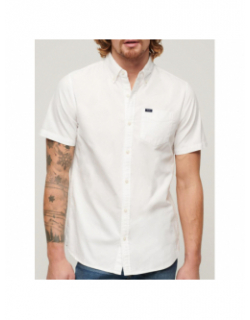 Chemise manches courtes oxford blanc homme - Superdry