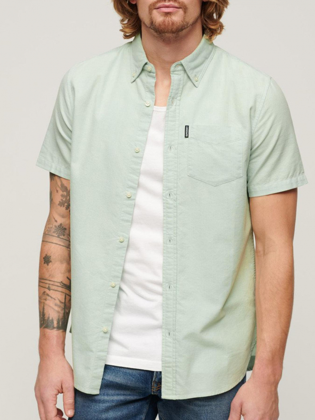 Chemise manches courtes oxford vert homme - Superdry