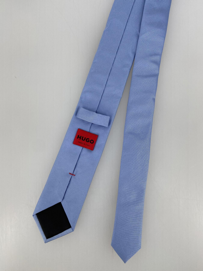 Cravate tie 6 cm rayures bleu blanc homme - Hugo