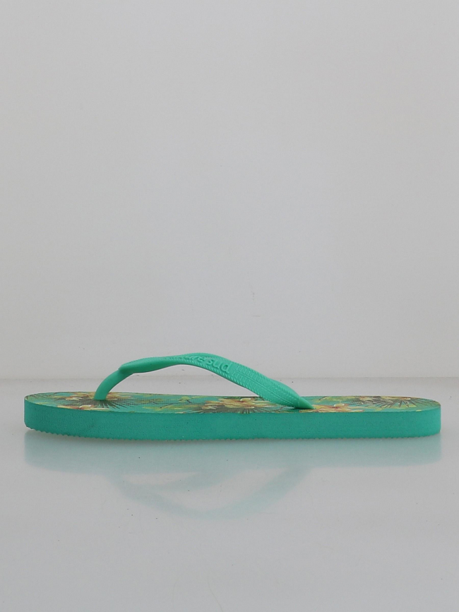 Tongs tahiti fleurs vert femme - Culture Sud