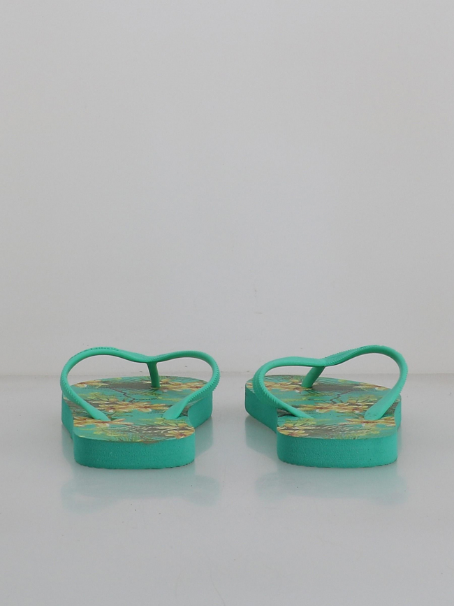 Tongs tahiti fleurs vert femme - Culture Sud