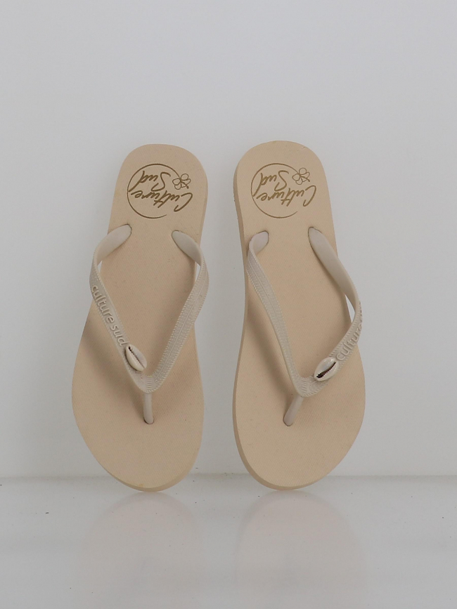 Tongs exnymphali beige femme - Culture Sud